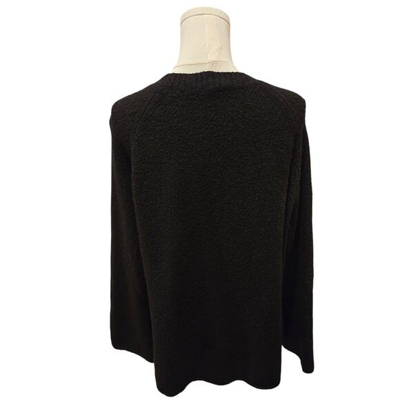 Vince Merino Wool Black Sweater Scoop Neck Long Sleeve Oversized Small - Picture 5 of 10